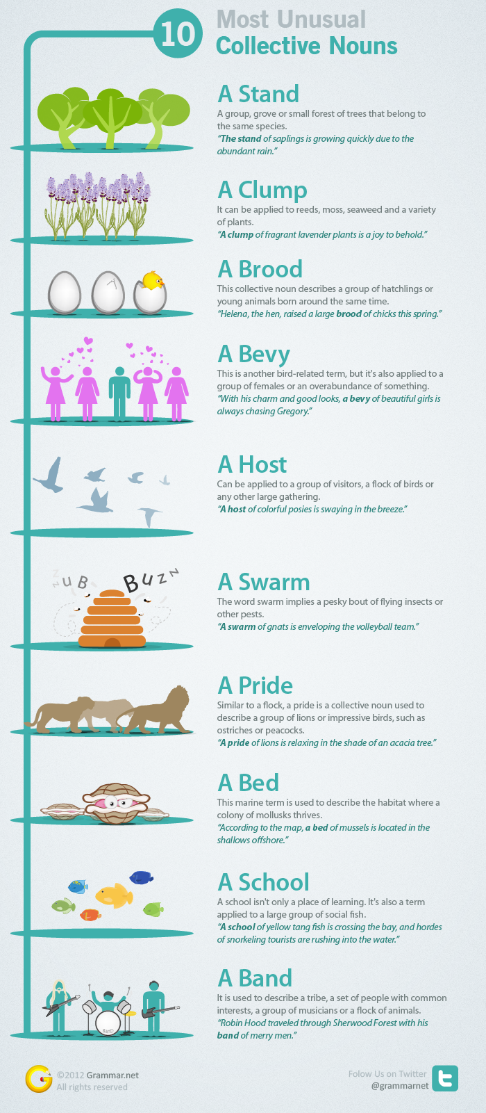 10 Most Unusual Collective Nouns – an infographic | English with a Twist