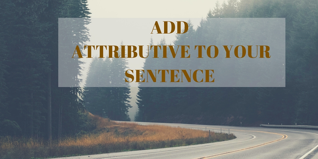 Add Attributive to your sentence