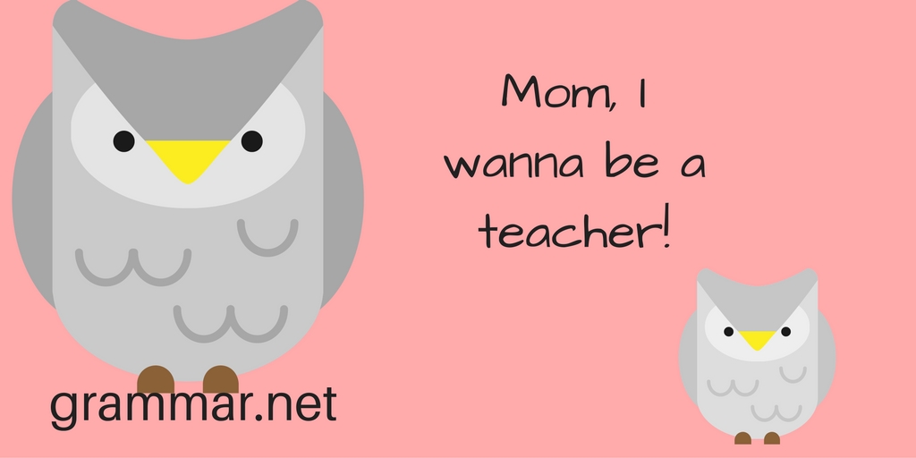 Mom, I wanna be a teacher!