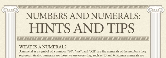 Numbers and numerals: hints and tips