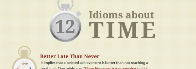 12 idioms about time, better later than never [infographic]